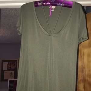 Green Wet Seal Short Sleeve V Neck
